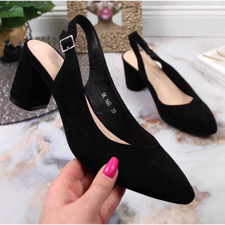 Zapatos de salón para mujer en el poste negro de Sergio Leone 1