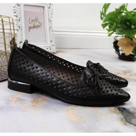 Zapatos Jezzi de mujer calados, puntiagudos, negros 2