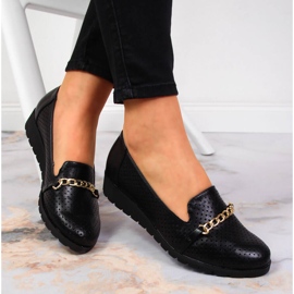 Zapatos mujer calados con cadena negro Jezzi 3