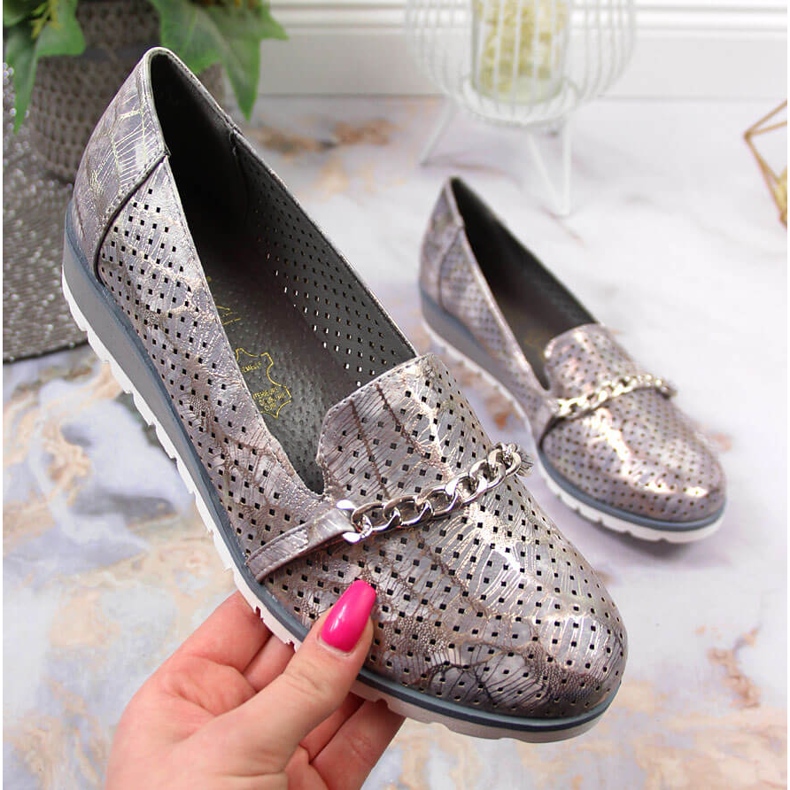 Zapatos mujer calados con cadena Lavender Jezzi púrpura multicolor 1