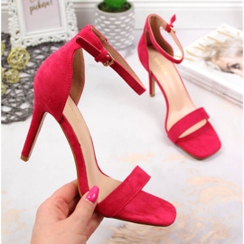 Sandalias tacón ante fucsia Vinceza rosado 1