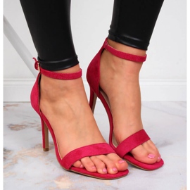 Sandalias tacón ante fucsia Vinceza rosado 6