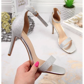 Sandalias plata Vinceza tacones altos 1