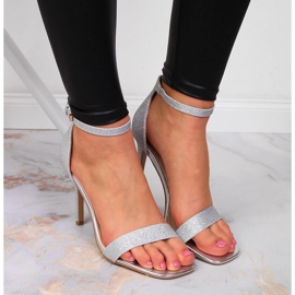 Sandalias plata Vinceza tacones altos 6