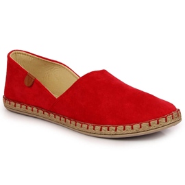 Alpargatas de mujer Vinceza rojas con abertura rojo 2