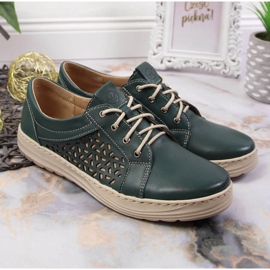 Zapatos cómodos de piel verde para mujer Helios 375 3