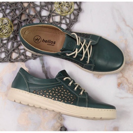 Zapatos cómodos de piel verde para mujer Helios 375 4