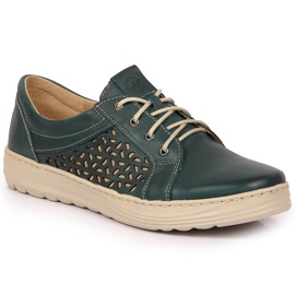 Zapatos cómodos de piel verde para mujer Helios 375 1
