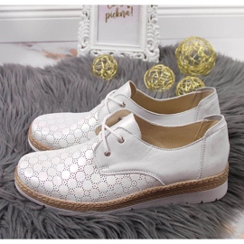 Zapatos cómodos mujer piel plata Helios 401 3