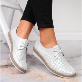 Zapatos cómodos mujer piel plata Helios 401 5