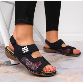 Rieker 65989-14 sandalias velcro azul marino 5