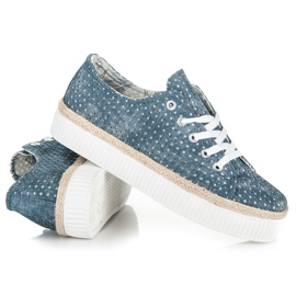 Kylie Zapatillas caladas en la plataforma. azul 4