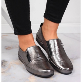 T.Sokolski Zapatos mujer de piel con cremallera plata T. Sokolski 6