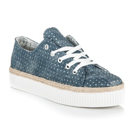 Kylie Zapatillas caladas en la plataforma. azul 2