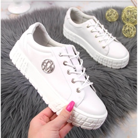 Zapatos mujer plataforma piel blanco Filippo 2