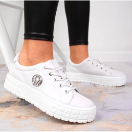 Zapatos mujer plataforma piel blanco Filippo 5