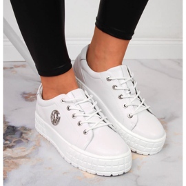Zapatos mujer plataforma piel blanco Filippo 6