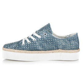 Kylie Zapatillas caladas en la plataforma. azul 3