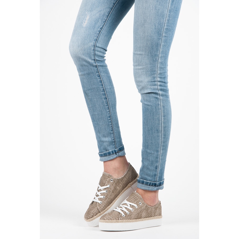 Kylie Zapatillas caladas en la plataforma. marrón 1