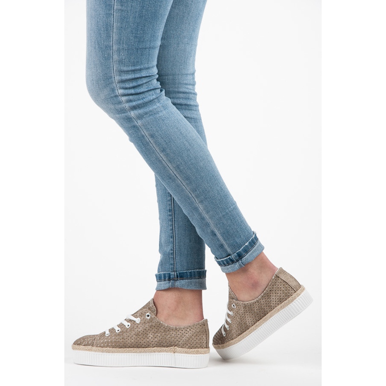 Kylie Zapatillas caladas en la plataforma. marrón 2