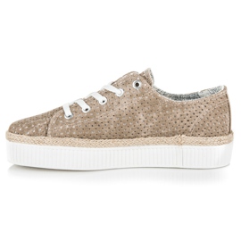Kylie Zapatillas caladas en la plataforma. marrón 4