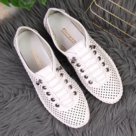 Zapatos mujer Artiker piel calada blanca 5