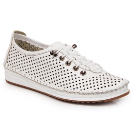 Zapatos mujer Artiker piel calada blanca 1