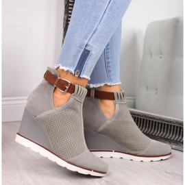 Gris Zapatillas cuña caladas grises Filippo 5