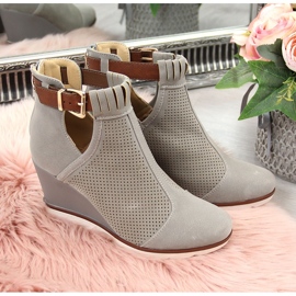 Gris Zapatillas cuña caladas grises Filippo 3