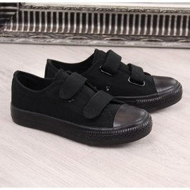 Negro Deportivas de niño Atletico negras con velcros 1