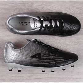 Botas de fútbol para hombre American Club negras y plateadas negro / plata plata 1