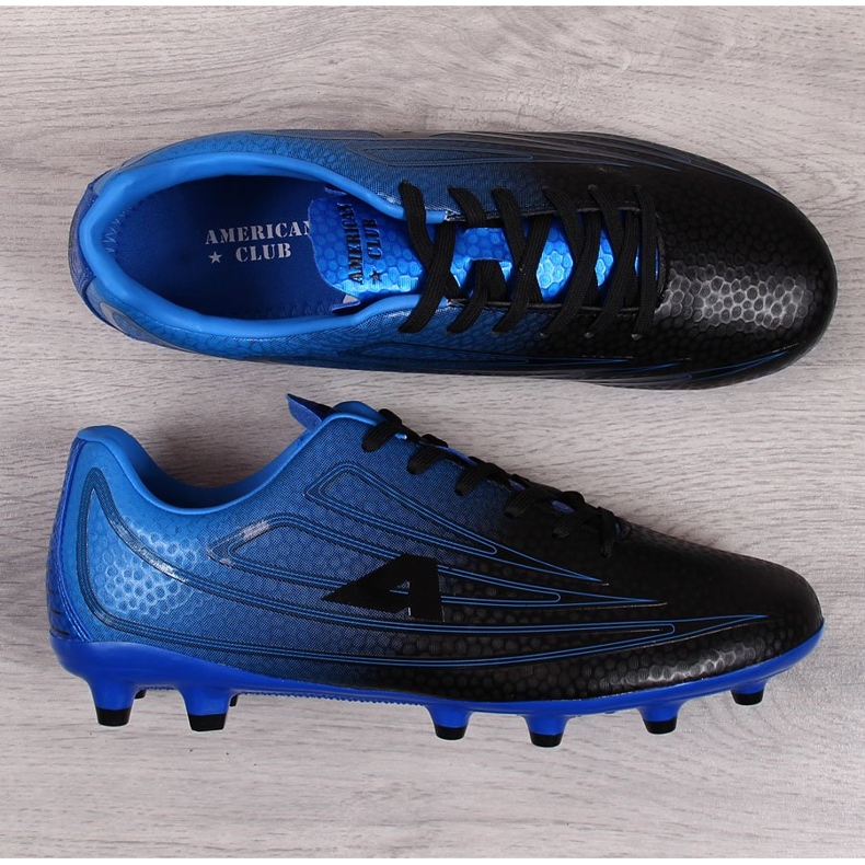 Botas de fútbol para hombre American Club negras y azules azul negro 1