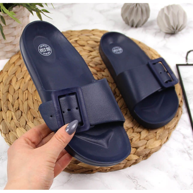 Chanclas de playa mujer espuma azul marino Big Star FF274A388 2