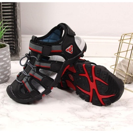 Sandalias niño con velcro negro American Club 3