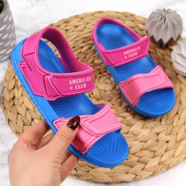 Sandalias de espuma con velcro American Club para niña rosa 1