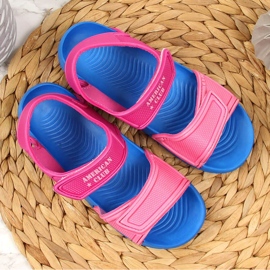Sandalias de espuma con velcro American Club para niña rosado 2