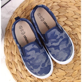 Zapatillas slip on pantuflas para jardín de infantes azul marino Atletico 2