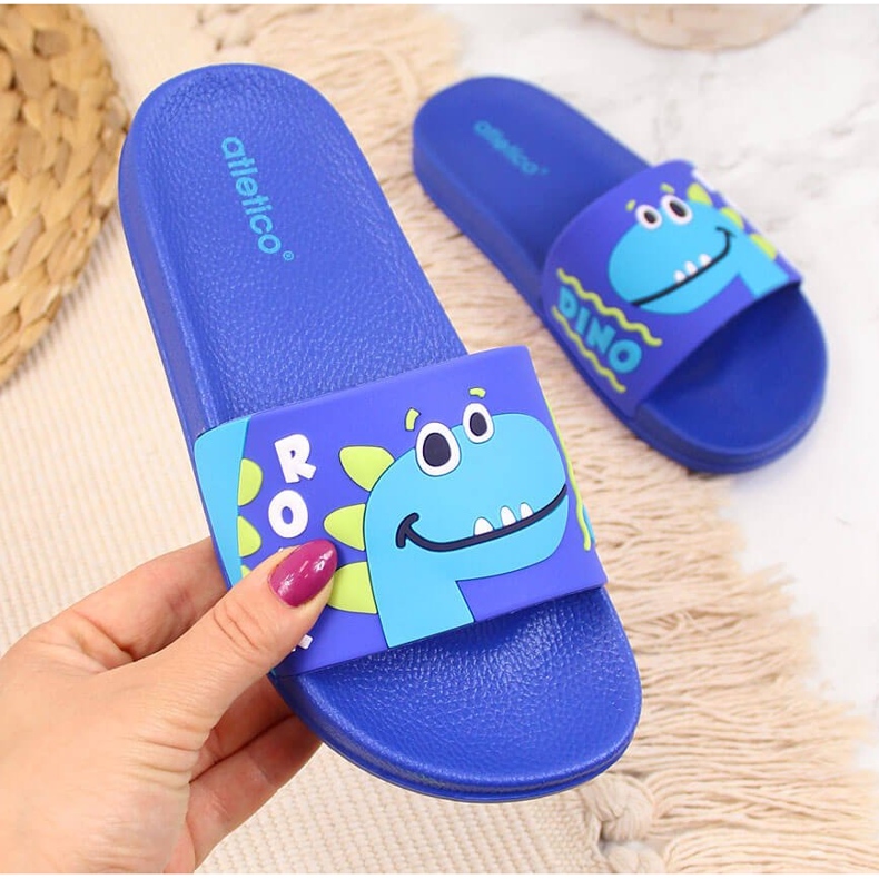 Chanclas de piscina de niño atletico azul 1