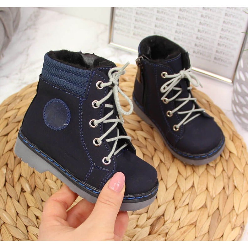 Botas cálidas para niños azul marino Kornecki 4984 1
