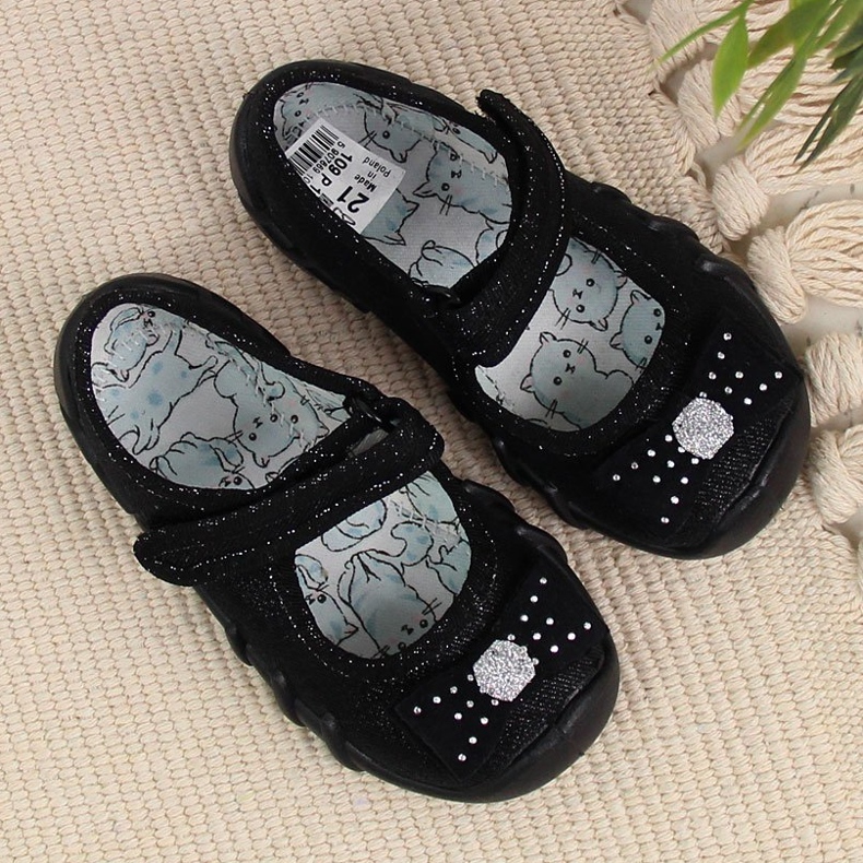 Bailarinas niña Befado negras velcro negro 2