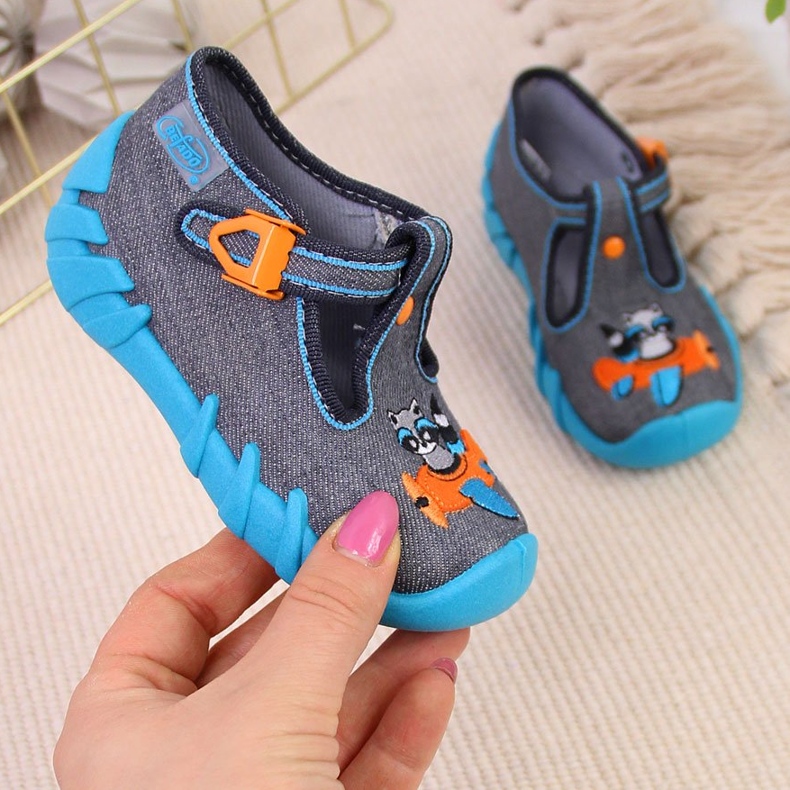 Zapatillas de estar por casa de niño, Befado gris y azul 1