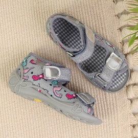 Zapatillas de estar por casa de niña con velcro Befado plateado gris 2