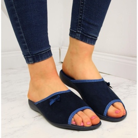 Zapatillas de estar por casa de mujer, azul marino y azul Befado 4