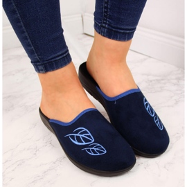 Zapatillas de estar por casa de mujer azul marino en la hoja de Befado 4