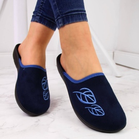 Zapatillas de estar por casa de mujer azul marino en la hoja de Befado 1