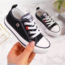 Deportivas infantiles bajas negras Big Star HH374090 blanco negro 1