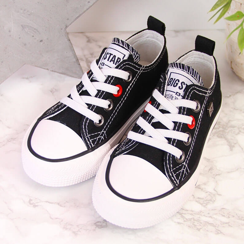 Deportivas infantiles bajas negras Big Star HH374090 blanco negro 2