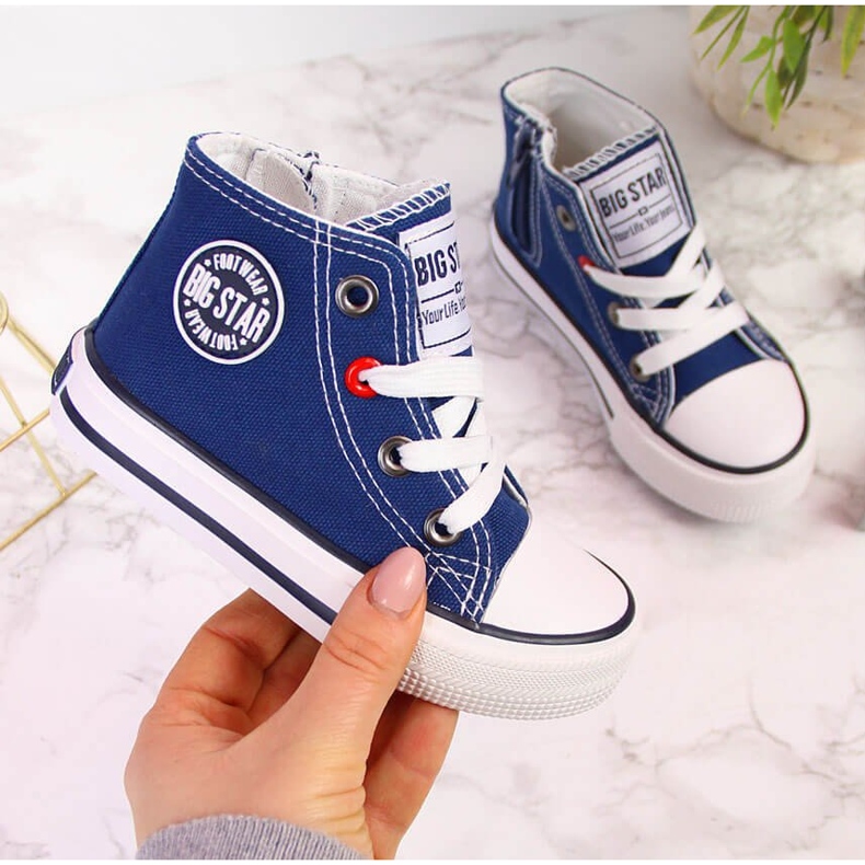 Deportivas infantiles con tobillera azul marino Big Star HH374085 2