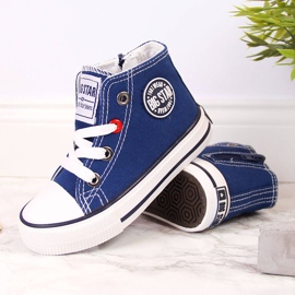 Deportivas infantiles con tobillera azul marino Big Star HH374085 5