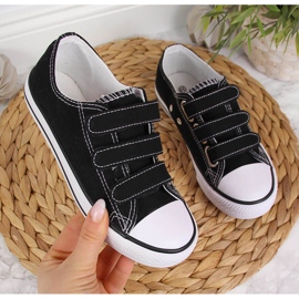 Deportivas bajas de niño Atletico negras con cierres de velcro negro 1 Deportivas bajas de niño Atletico negras con cierres de velcro negro 1